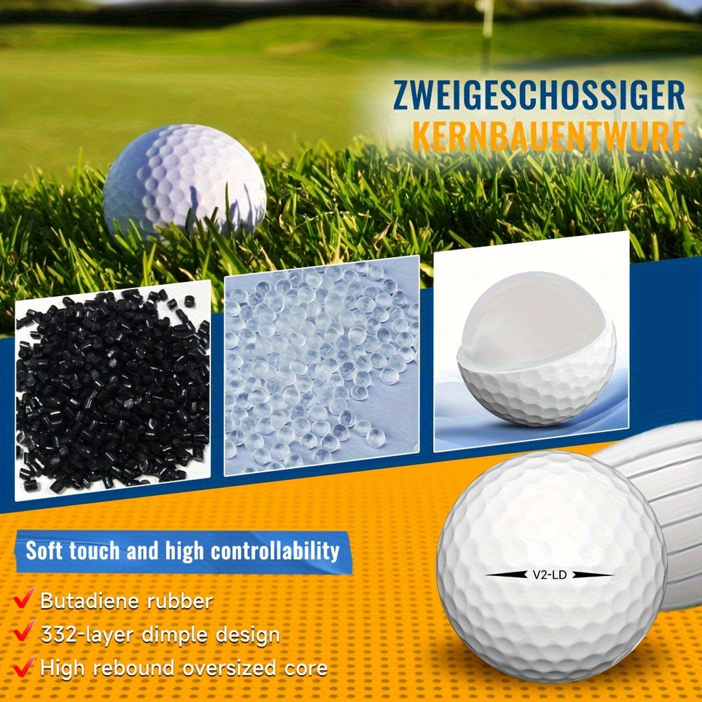 2-Ply Golf Balls with 332 Dimples (50pcs)