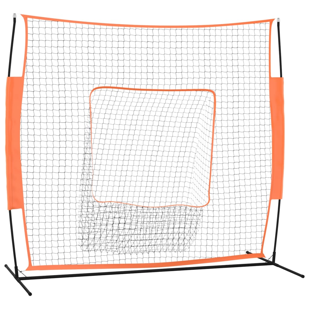 NNEVL Portable Baseball Net Red and Black 219x107x212 cm Steel and Polyester