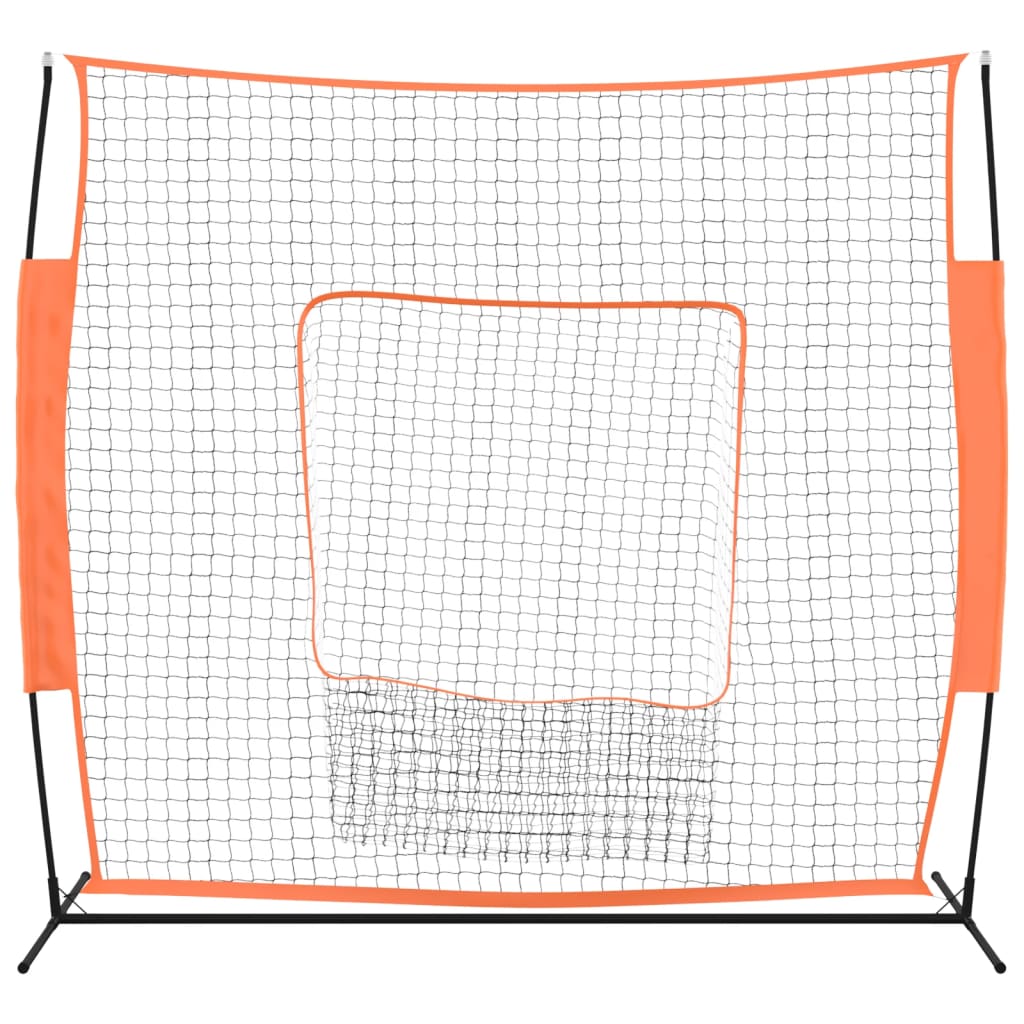 NNEVL Portable Baseball Net Red and Black 219x107x212 cm Steel and Polyester