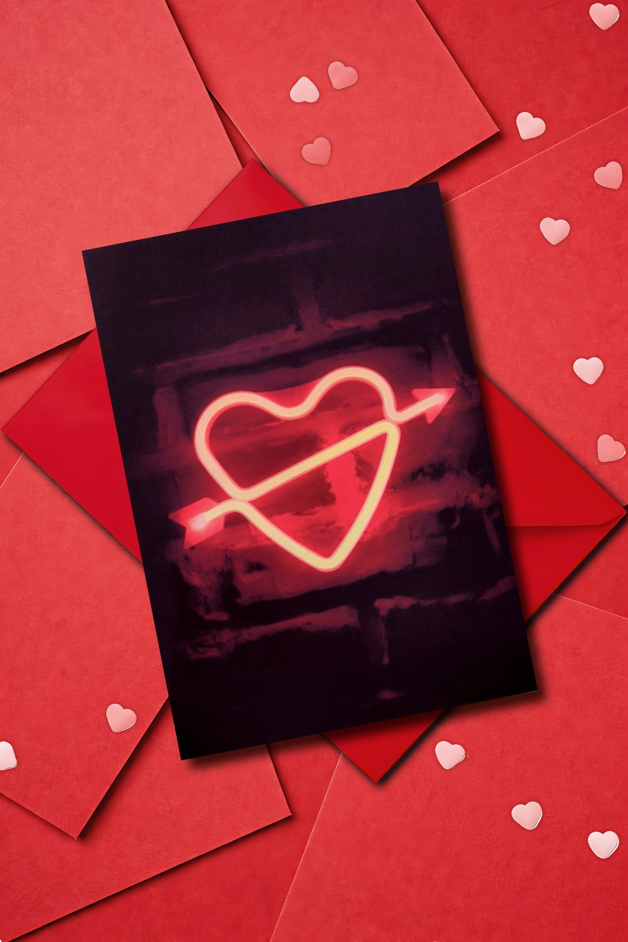 Neon Heart Valentine Card