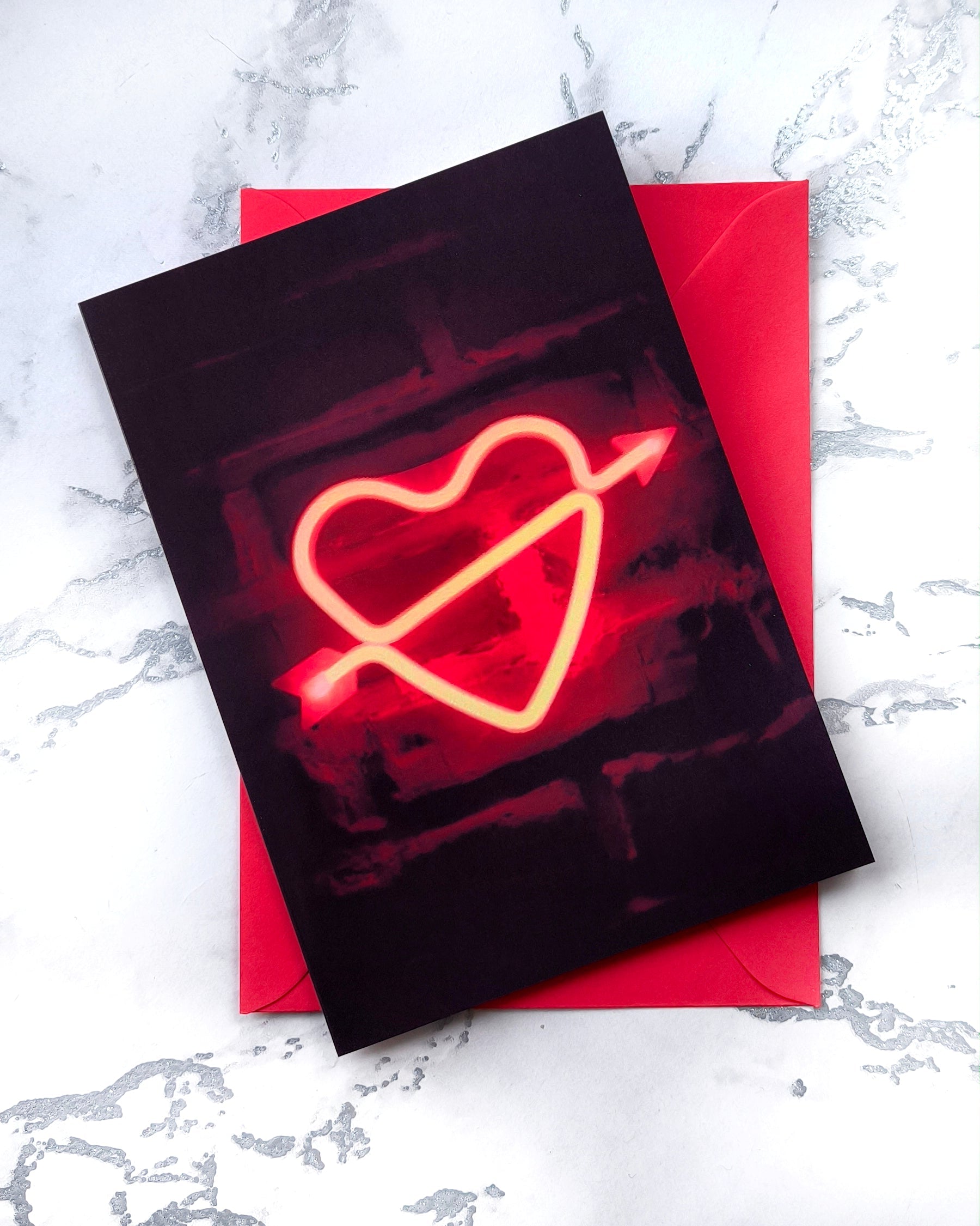 Neon Heart Valentine Card