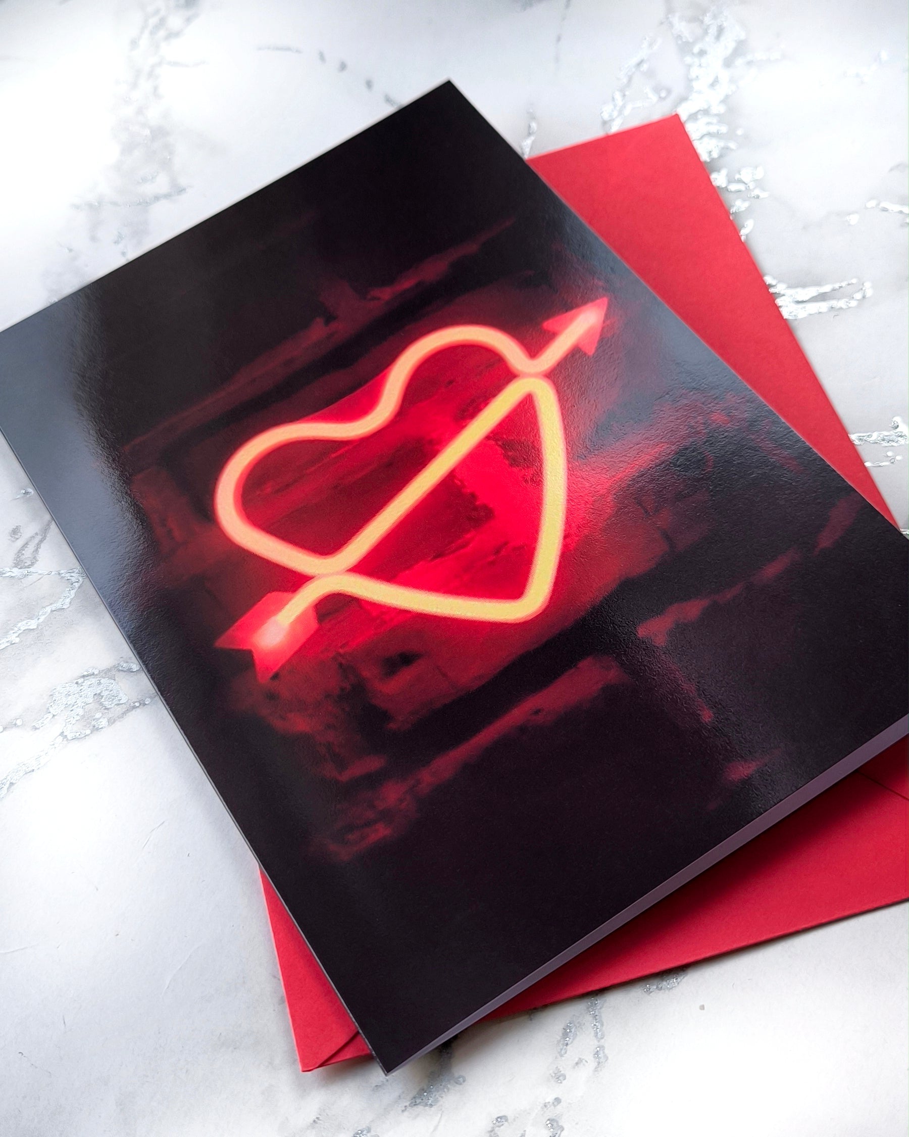 Neon Heart Valentine Card