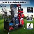 NNECW Golf Bag Storage Rack with Lockable Universal Wheels for Golfing Equipment